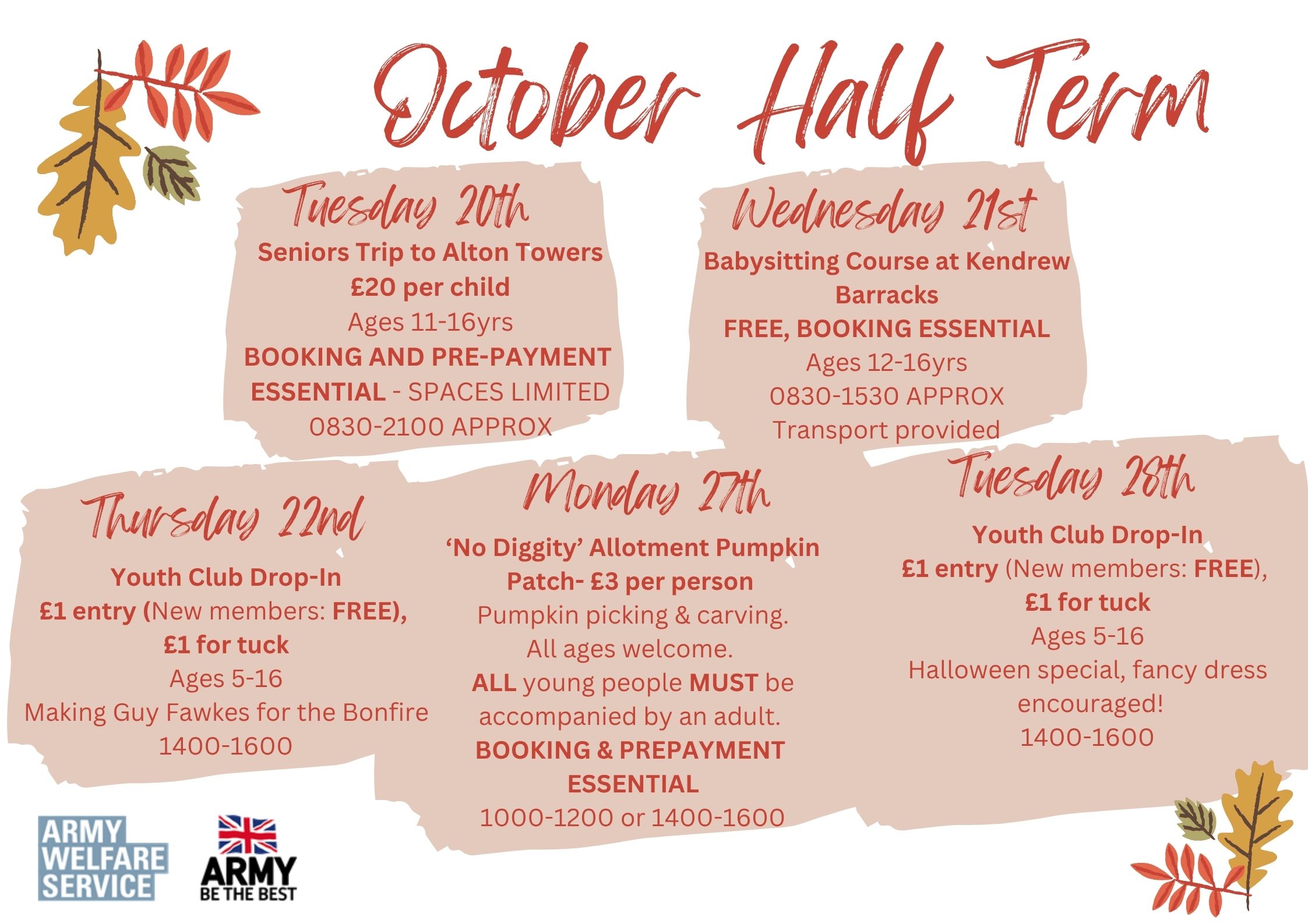 October Half term poster